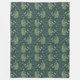 植物的モチーフ フリースブランケット