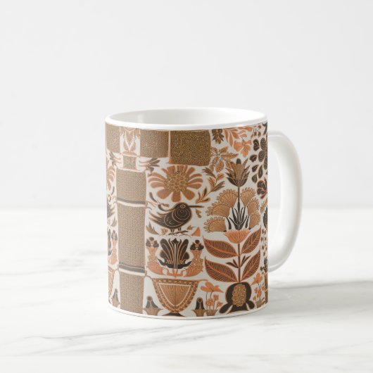 植物的伝統的モチーフ コーヒーマグカップ (正面右)