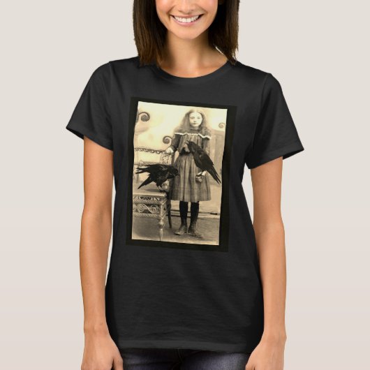 植物相および彼女のペットワタリガラス Tシャツ (正面)