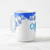 植物相のフラクタルの抽象芸術の名前の文字 コーヒーマグカップ (正面左)