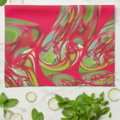 植物相のヴィンテージのHakuna赤い及び緑のMatataのギフト キッチンタオル (折り畳み)