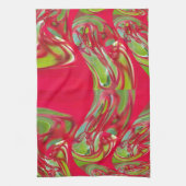 植物相のヴィンテージのHakuna赤い及び緑のMatataのギフト キッチンタオル (縦)