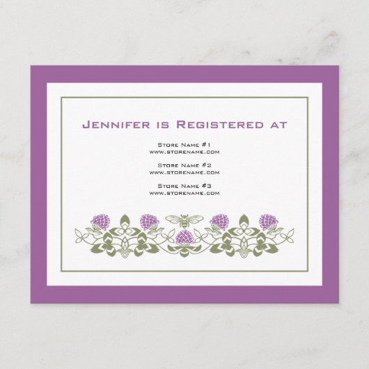 植物相の蜂の登録カード エンクロージャーカード (正面)