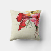 植物相のBotanicaの水彩画によってはバーラップが開花します クッション (裏面)