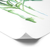 植物竹の緑の水色 ポスター (角)