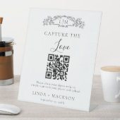 植物紋付き愛QRコード結婚のサイン 台座サイン (インサイチュ)