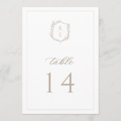 植物紋章モノグラム結婚のテーブル番号 プログラム (裏面)