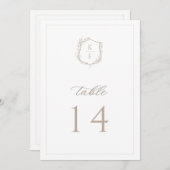 植物紋章モノグラム結婚のテーブル番号 プログラム (正面/裏面)