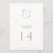 植物紋章モノグラム結婚のテーブル番号 プログラム (正面)