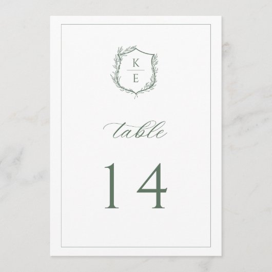 植物紋章モノグラム結婚のテーブル番号 プログラム (正面)