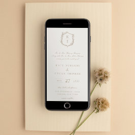 植物紋章モノグラム結婚式招待状 招待状