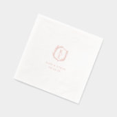 植物紋章結婚モノグラム 箔ナプキン (左)