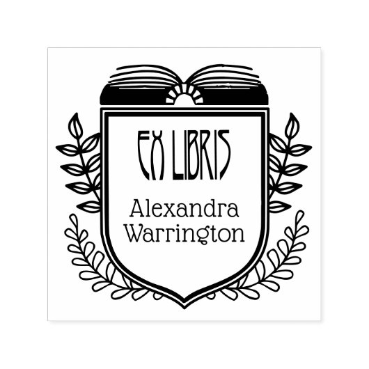 植物紋章・エクスリブリス・ブックネーム・エンボッサー セルフインキングスタンプ (デザイン)