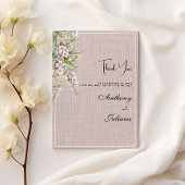 植物素朴な赤面ピンクミントフローラありがとう 招待状