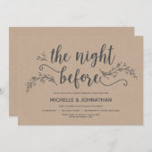 植物素朴のリ結婚ハーサルディナー招待状 招待状 (正面/裏面)