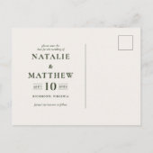 植物素朴の植物の結婚式だけは日付を守る 案内ポストカード (裏面)