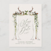 植物素朴の植物の結婚式だけは日付を守る 案内ポストカード (正面)