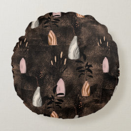 植物素朴の秋色調和 ラウンドクッション