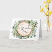 植物素朴の緑の森ありがとう カード (黄色い花)