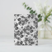 植物素朴ヴィンテージ白黒フローラ ポストカード (スタンド正面)