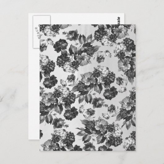 植物素朴ヴィンテージ白黒フローラ ポストカード (正面/裏面)