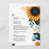 植物素朴園緑ひまわり結婚の エンクロージャーカード (正面/裏面)