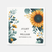 植物素朴園緑ひまわり結婚の スタンダードカクテルナプキン (正面)