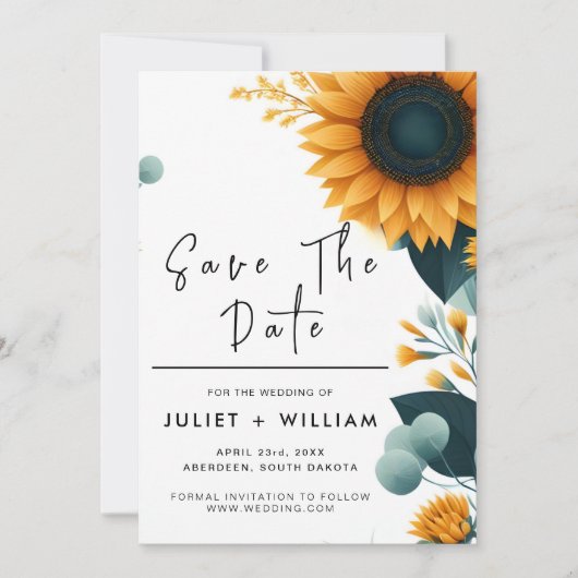 植物素朴園緑ひまわり結婚の セーブザデート (正面)