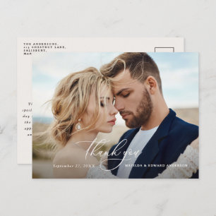 植物素朴学感謝していの結婚式 インビテーションポストカード