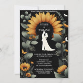 植物素朴庭ひまわり結婚の 招待状 (正面)