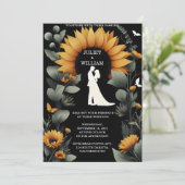 植物素朴庭ひまわり結婚の 招待状 (スタンド正面)