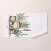 植物素朴自然水色パーソナライズされた バスタオルセット (ハンドタオル)