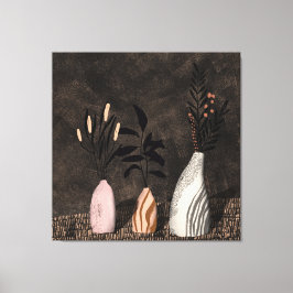 植物素朴 – 壁デコールの秋カラー調和 キャンバスプリント