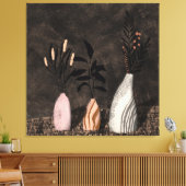 植物素朴 – 壁デコールの秋カラー調和 キャンバスプリント (インサイチュ (リビング))