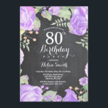 植物紫フローラ80th誕生日招待状 招待状<br><div class="desc">植物紫フローラ80誕生日招待状。フローラ·ピンク·ピニーズ·誕生日·招待状·フォー·ウーマン。水彩フローラフラワーピンクエレガントのバラと牡丹の花。大人の誕生日。黒板の背景白黒：13.15.16.18.21.30.40.50.60.70.80.90.100.任意の年齢さらにカスタマイズするには、「クリックカスタマイズit」ボタンをクリックし、デザインツールを使用してこのテンプレートを変更してください。</div>