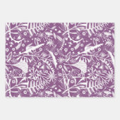 植物紫モダン ラッピングペーパーシート (正面3)