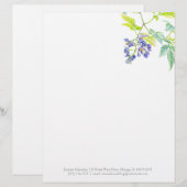 植物紫色つる植物結婚のレターヘッド レターヘッド (正面/裏面)