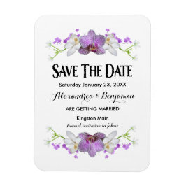 植物紫色の花の水色日付を保存 マグネット