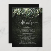 植物結婚の緑のストリングライト詳細 エンクロージャーカード (正面/裏面)