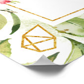 植物結晶結婚の歓迎サイン ポスター (角)