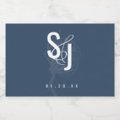 植物綿花ブルー結婚ズ フードラベル (シングルラベル)