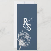 植物綿花ブルー結婚ズ 招待状 (裏面)