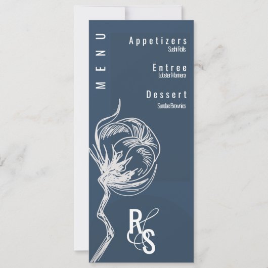 植物綿花ブルー結婚ズ 招待状 (正面)