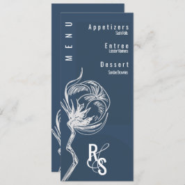 植物綿花ブルー結婚ズ 招待状