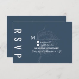 植物綿花ブルー結婚ズ 招待状