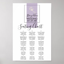 植物綿花ラベンダー結婚の座席 ポスター