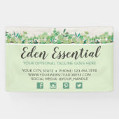 植物緑のユーカリと木の素朴エコ 横断幕 (横)