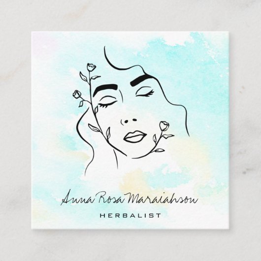 *~*植物線芸術女神QRグリーンリー  スクエア名刺 (正面)