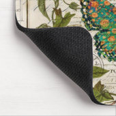 植物美術フランスの国語葉蝶 マウスパッド (コーナー)