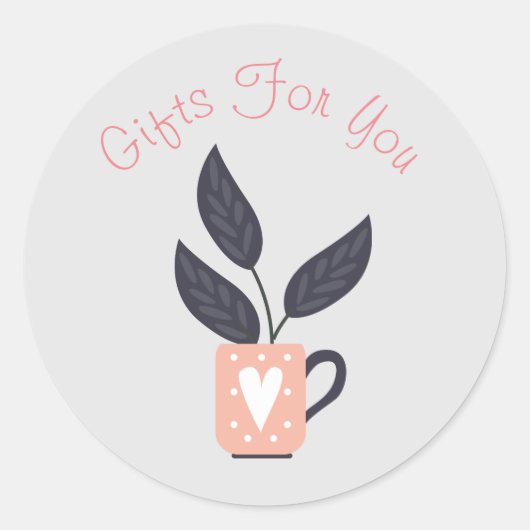 植物美術モダンデザインギフト事業ブランディング ラウンドシール (正面)